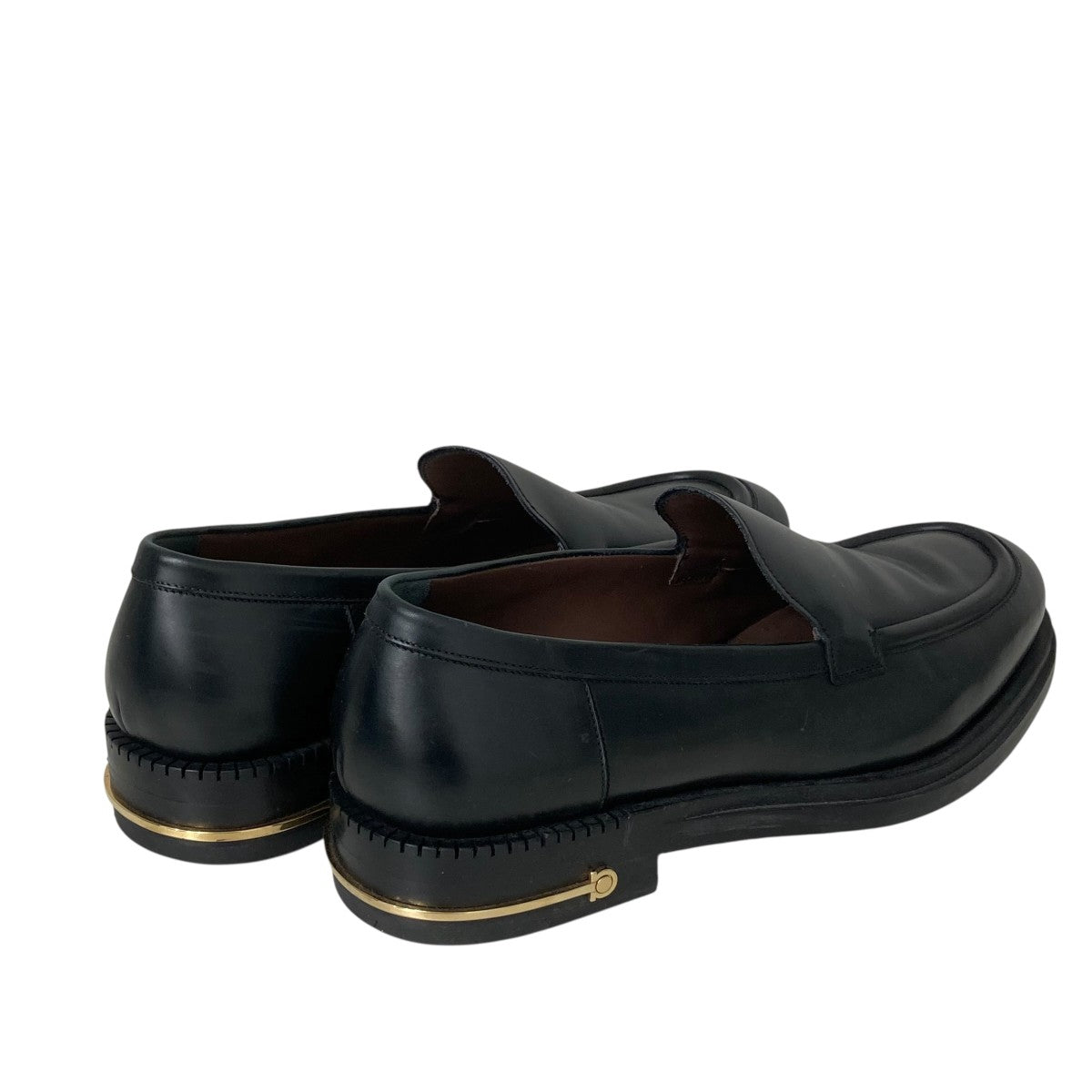 FERRAGAMO ブラックレザードレスシューズ Ferragamo エナメルレザー オックスフォードシューズ | ブラック