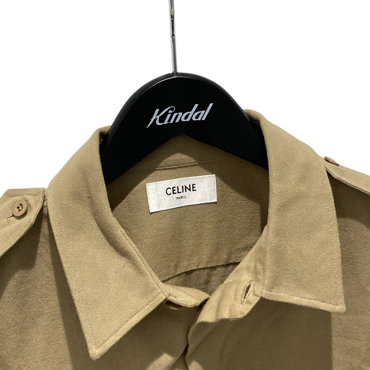 CELINE セリーヌ ジャケット ミリタリーシャツ コットンウール ミリタリーシャツ / コットンウールツイル - ネイビー | CELINE