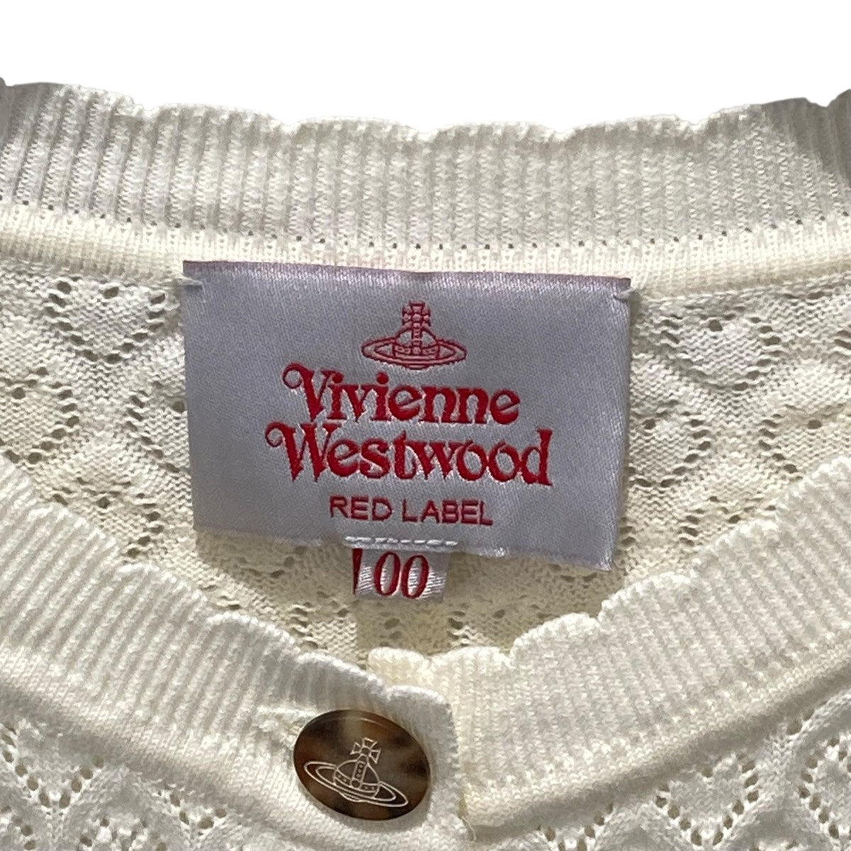Vivienne Westwood ハートオーブ M 白カーディガン Vivienne Westwood RED LABEL(ヴィヴィアンウエストウッドレッド