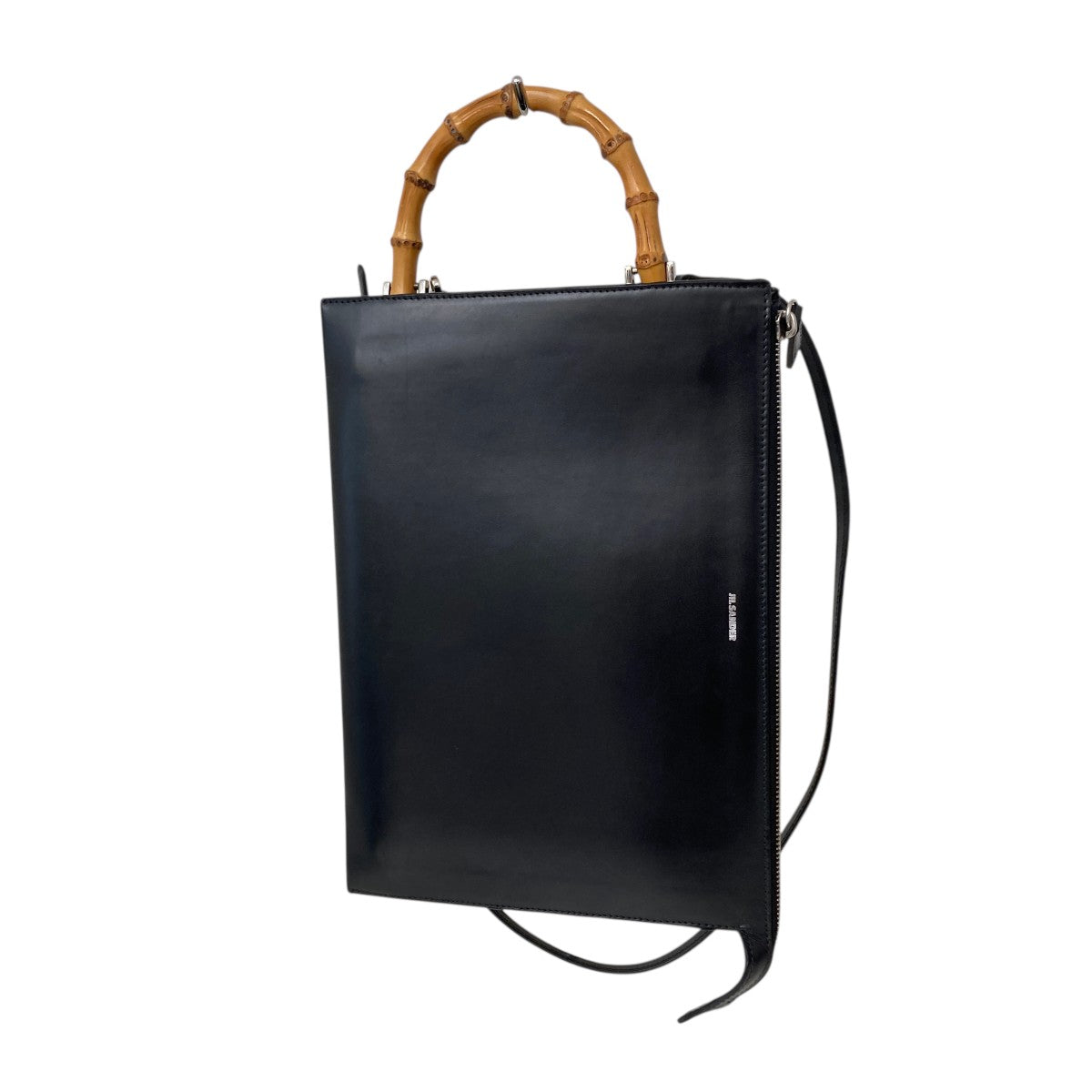 JIL SANDER ショルダーバッグ　未使用 未使用】ジルサンダー クロスボディバッグ LID レザー ブラック