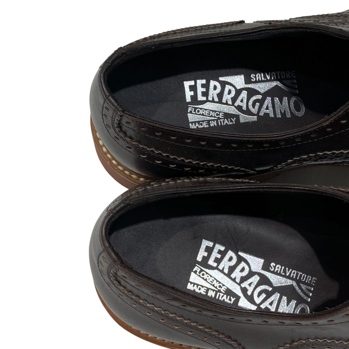 美品　Salvatore Ferragamo ウィングチップ 2025年最新】Yahoo!オークション -フェラガモ 靴 ウイングチップ