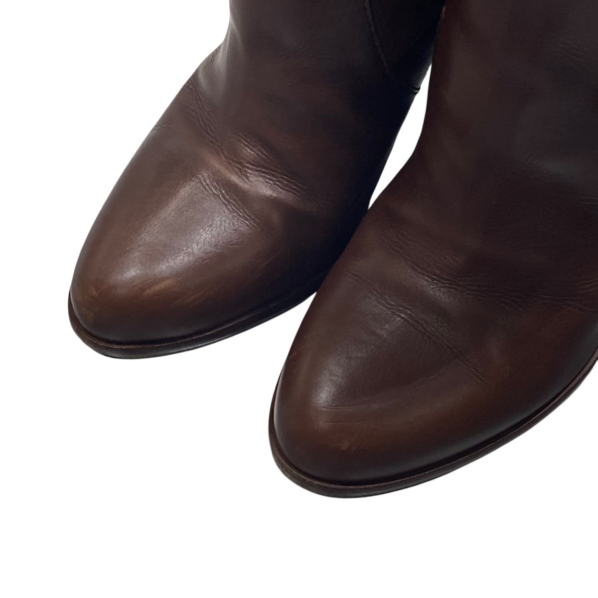 sergio rossi レザーロングブーツ　ベルト　シボ革　スムースレザー36 sergio rossi レザーロングブーツ ベルト シボ革 スムースレザー