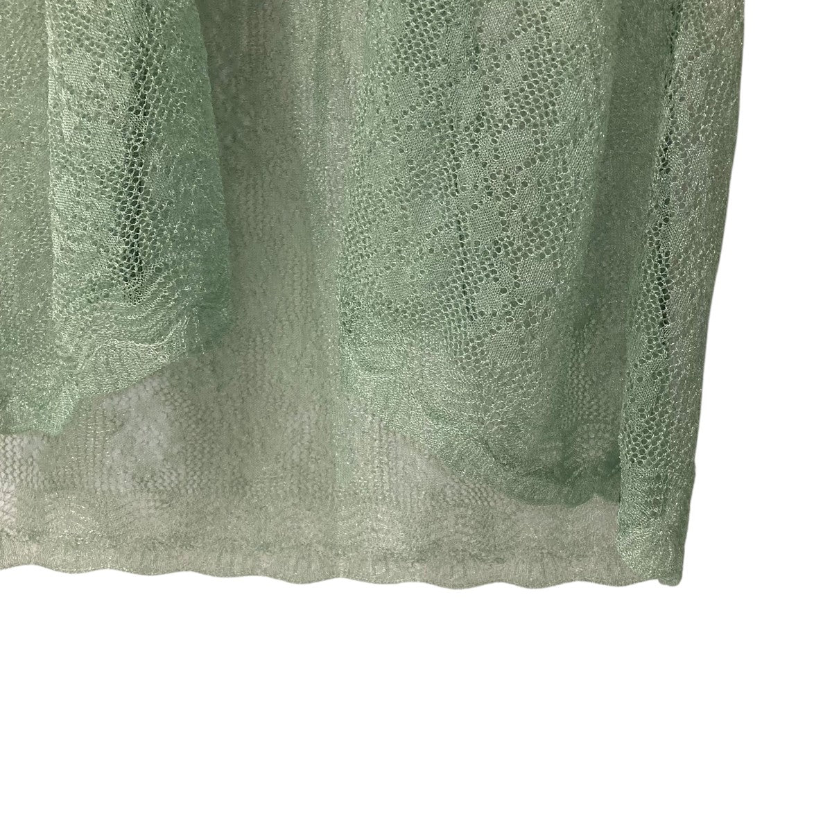 mame kurogouchi◆カーディガン(薄手)/1/ナイロン/グリーン/MM20SS-KN036 Detachable Embroidery Collar Knitted Cardigan - light green