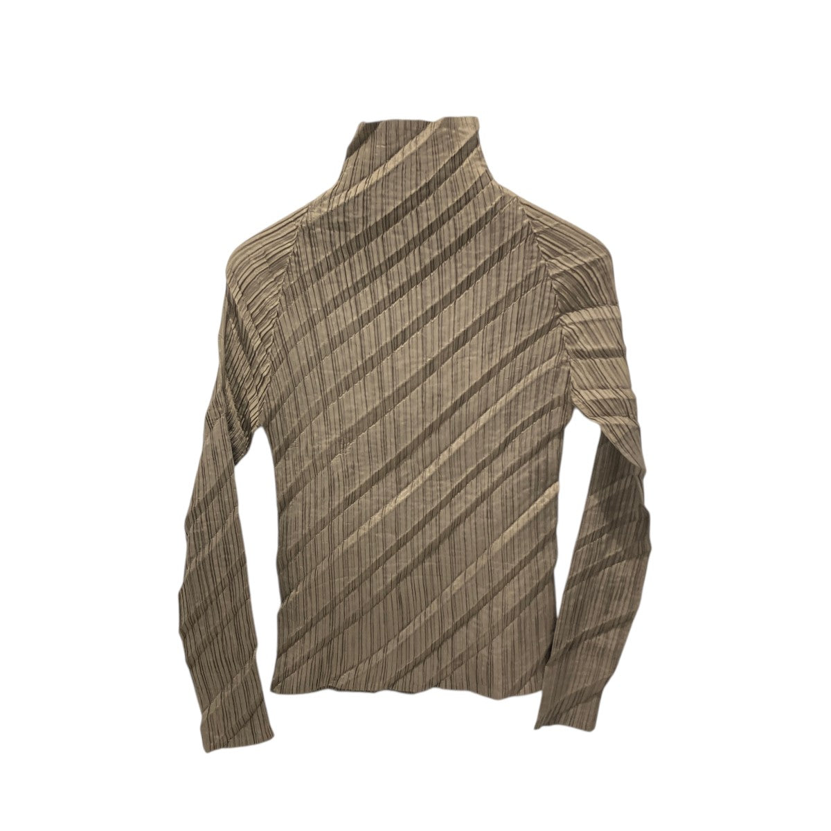 新品級✨イッセイミヤケ フェット 変形 ハイネック カットソー ブラウン M ISSEY MIYAKE FETE(イッセイ ミヤケ フェット) 長袖カットソー