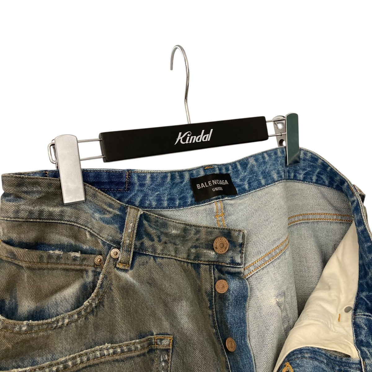 BALENCIAGA 23AW汚れ加工 PATCHED POCKET BAGGY JEANSデニムパンツ751111 古着・中古-3枚目のアイテム画像