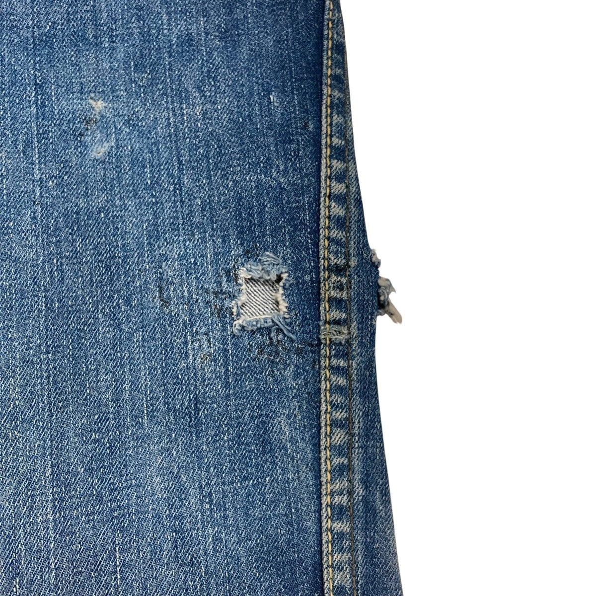 LOT505 60S  IDEALジップ BIG E 緑ステッチデニムパンツ