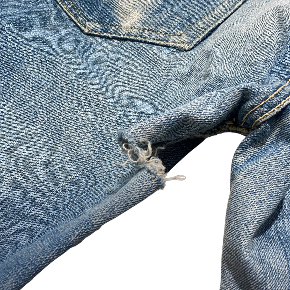 LOT505 60S  IDEALジップ BIG E 緑ステッチデニムパンツ