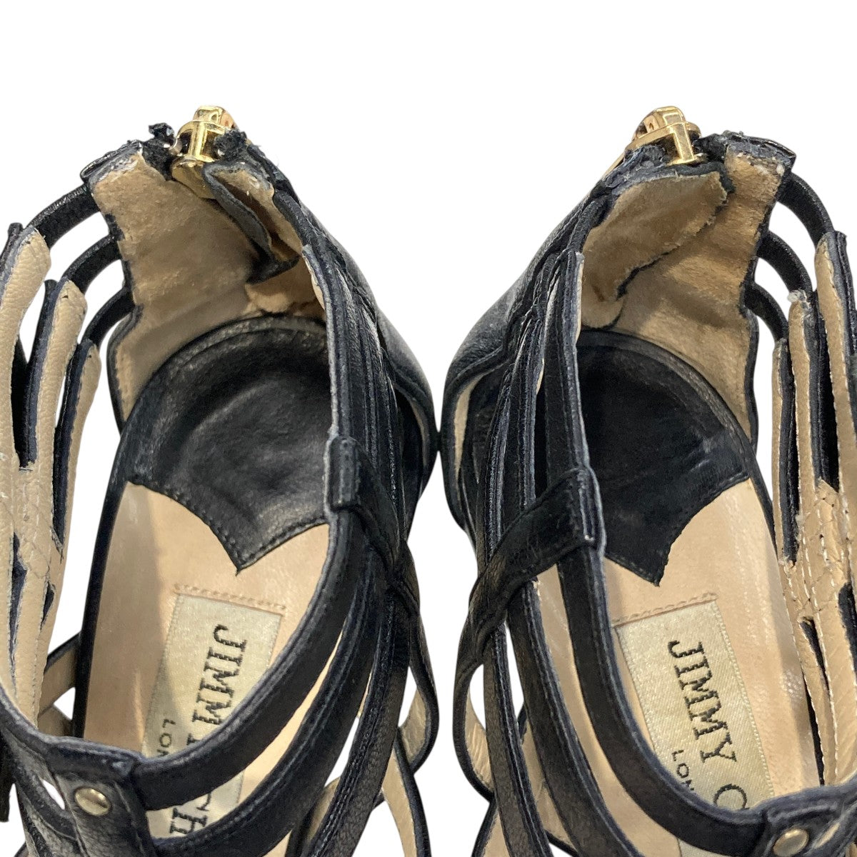 111OPQUE SOFT BIKER LEATHERヒールサンダル