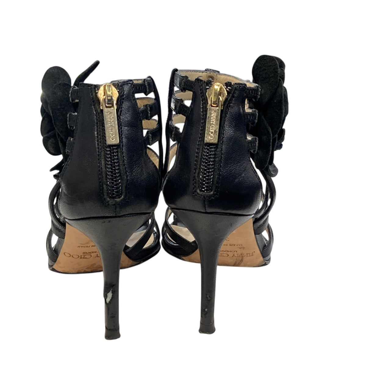 111OPQUE SOFT BIKER LEATHERヒールサンダル