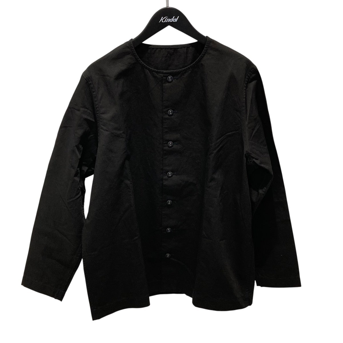 CASEY CASEY ケイシーケイシー ノーカラーシャツ ブラック CASEY CASEY(ケイシーケイシー) VERGER SHIRT TOUGHノーカラー