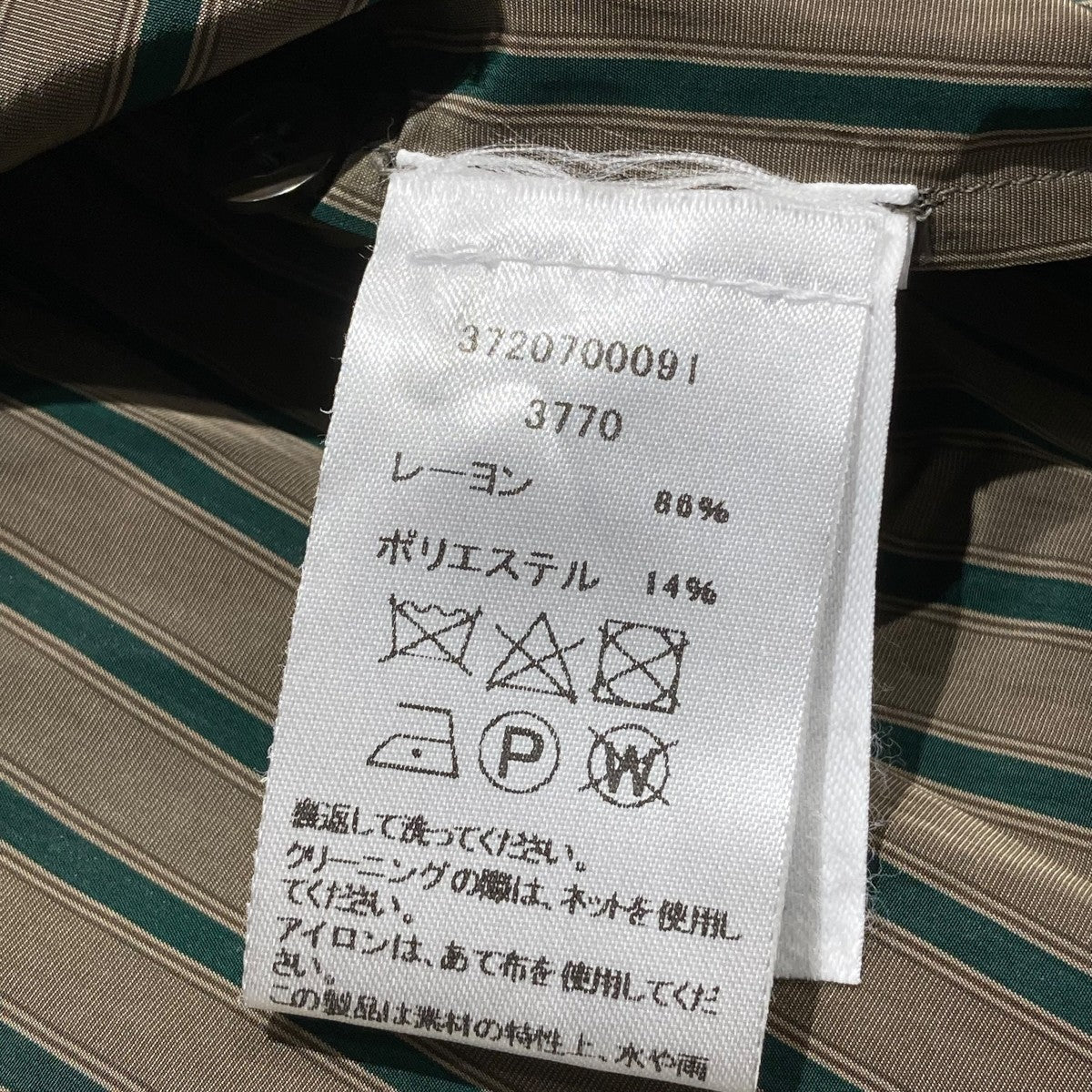 DRIES VAN NOTEN グレー ストライプ 半袖シャツ DRIES VAN NOTEN グレー ストライプ 半袖シャツ