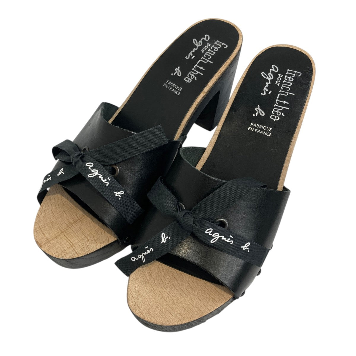 agnes b×FRENCH THEO pour リボンヒールサンダル 古着・中古-1枚目のアイテム画像