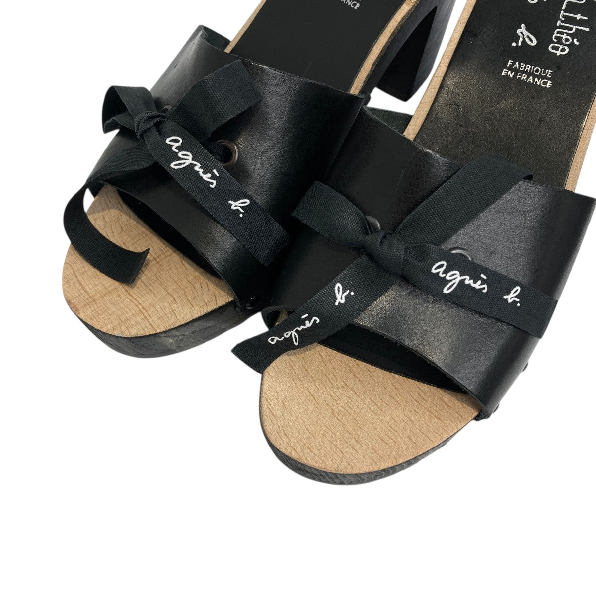 agnes b×FRENCH THEO pour リボンヒールサンダル 古着・中古-4枚目のアイテム画像