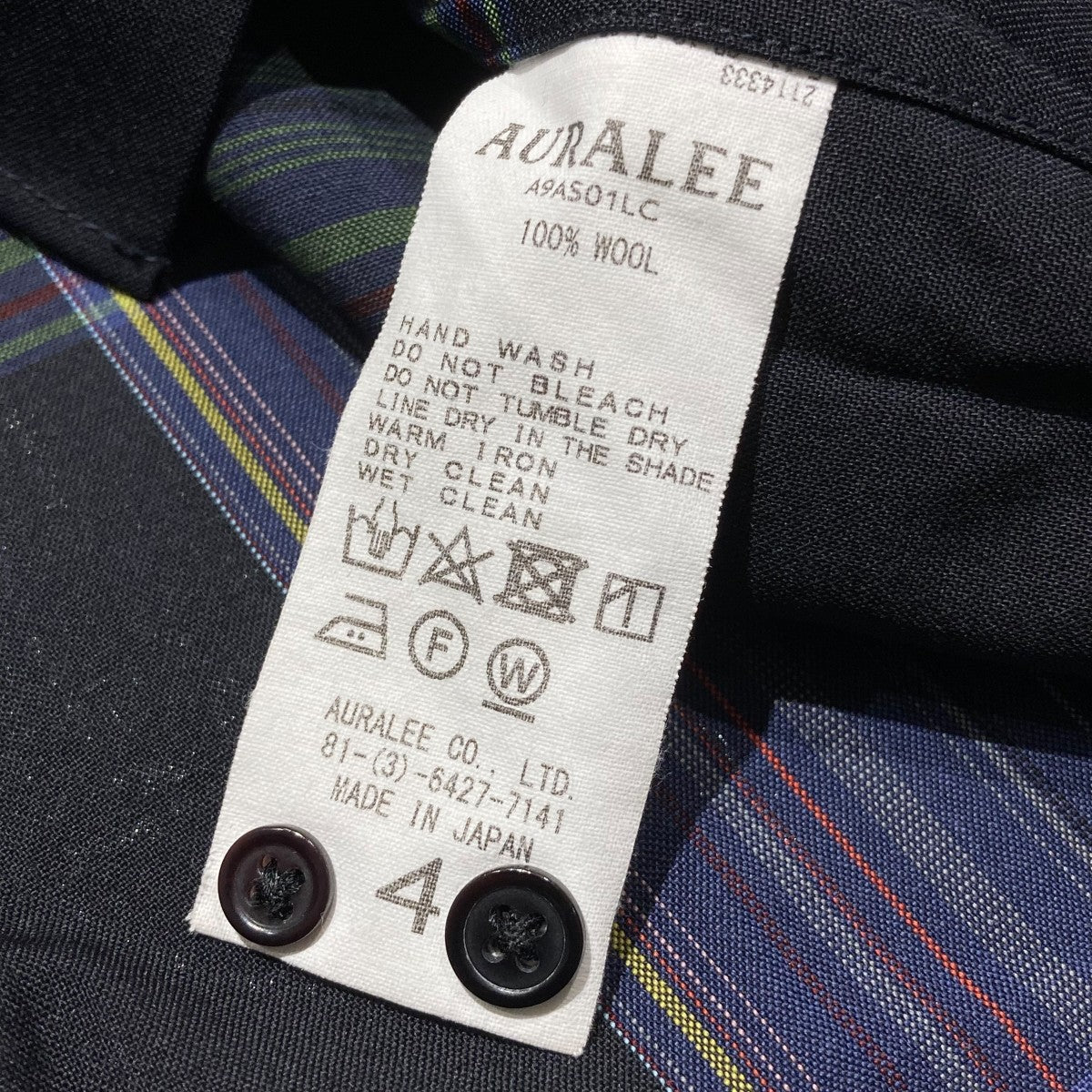 AURALEE 長袖シャツ　ブラック　サイズ3 AURALEE / オーラリー | SUPER LIGHT WOOL SHIRT (レディース