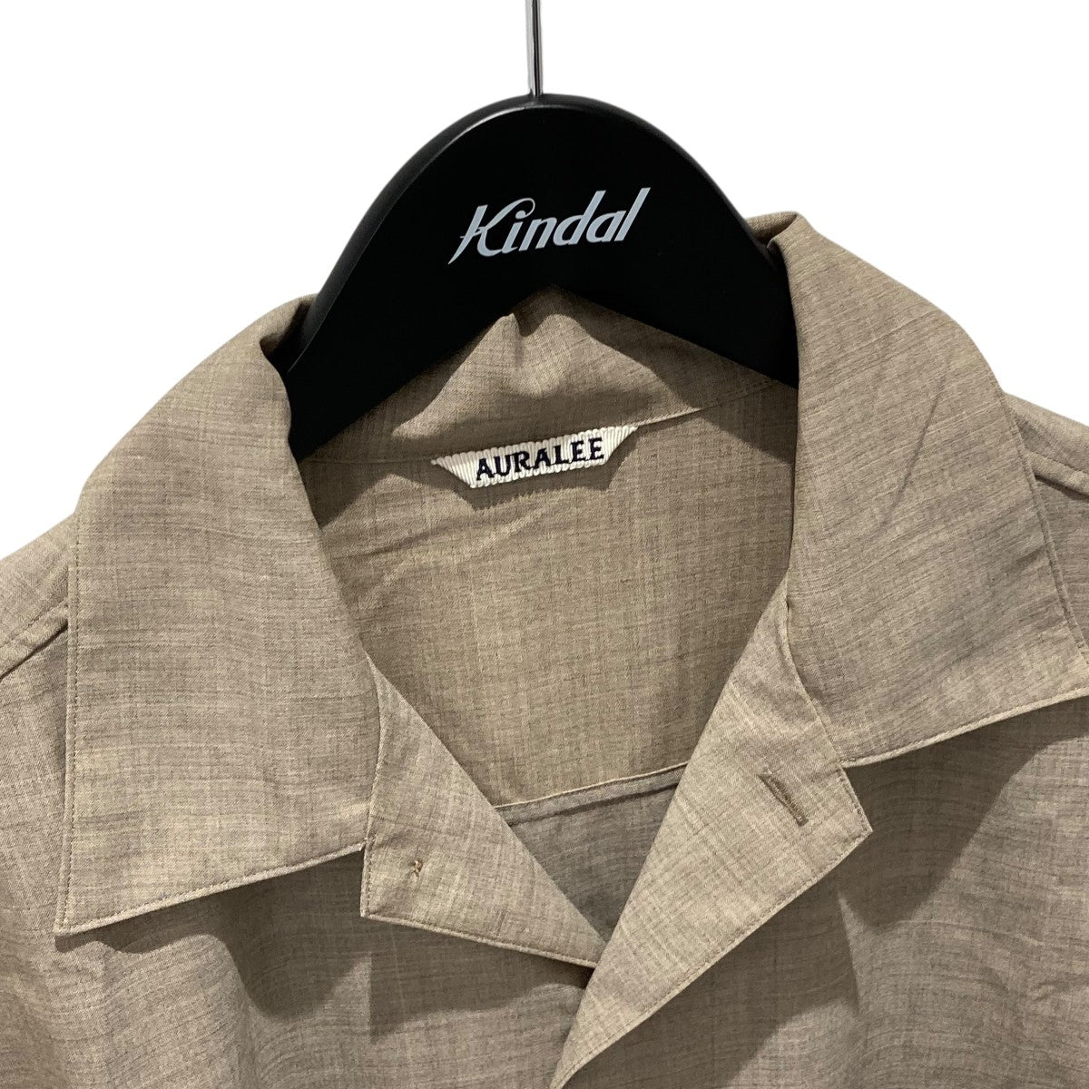 オーラリー25SS OPEN COLLAR HALF SLEEVED SHIRT AURALEE(オーラリー) WASHED FINX TYPEWRITER OPEN COLLAR HALF