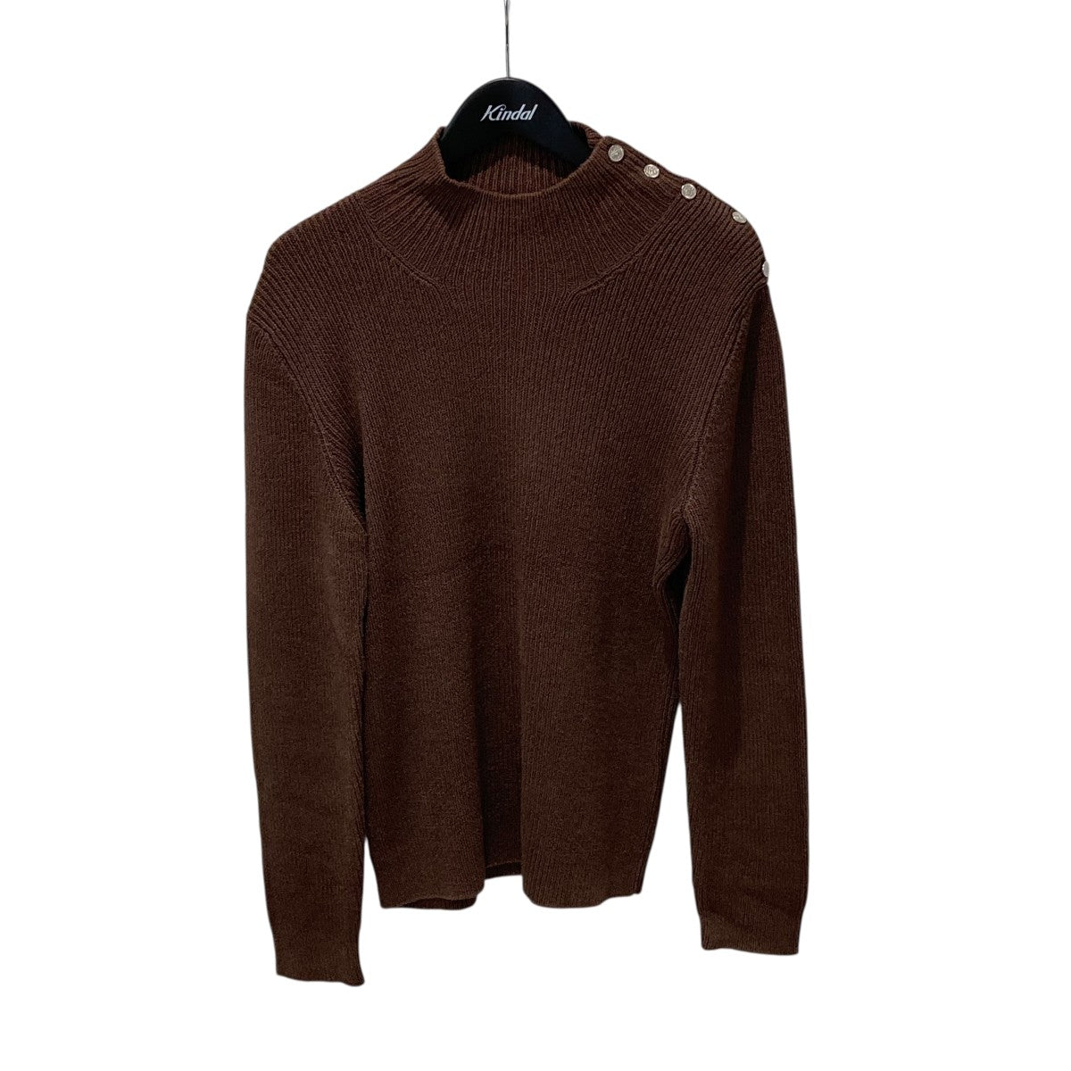 HERMES(エルメス) シルク切替カシミヤジップアップニット グレー