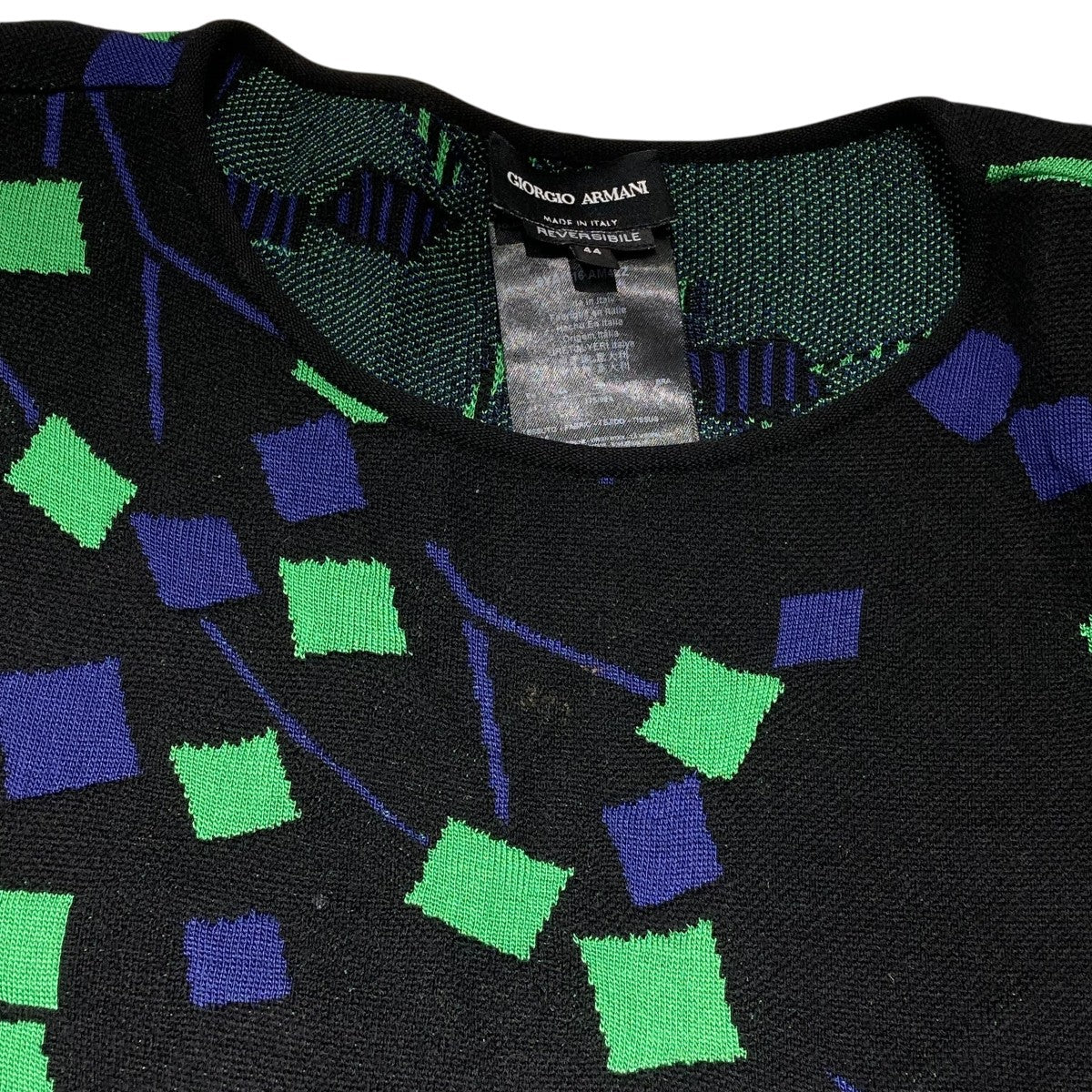 GIORGIO ARMANI 総柄クルーネックニット 古着・中古-5枚目のアイテム画像