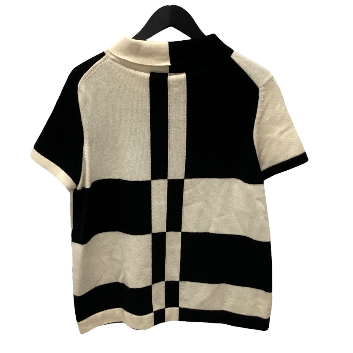 CHANEL 半袖ニット ブラック サイズ44 シャネル CHANEL(シャネル) 半袖ニット ブラック×ホワイト サイズ 44