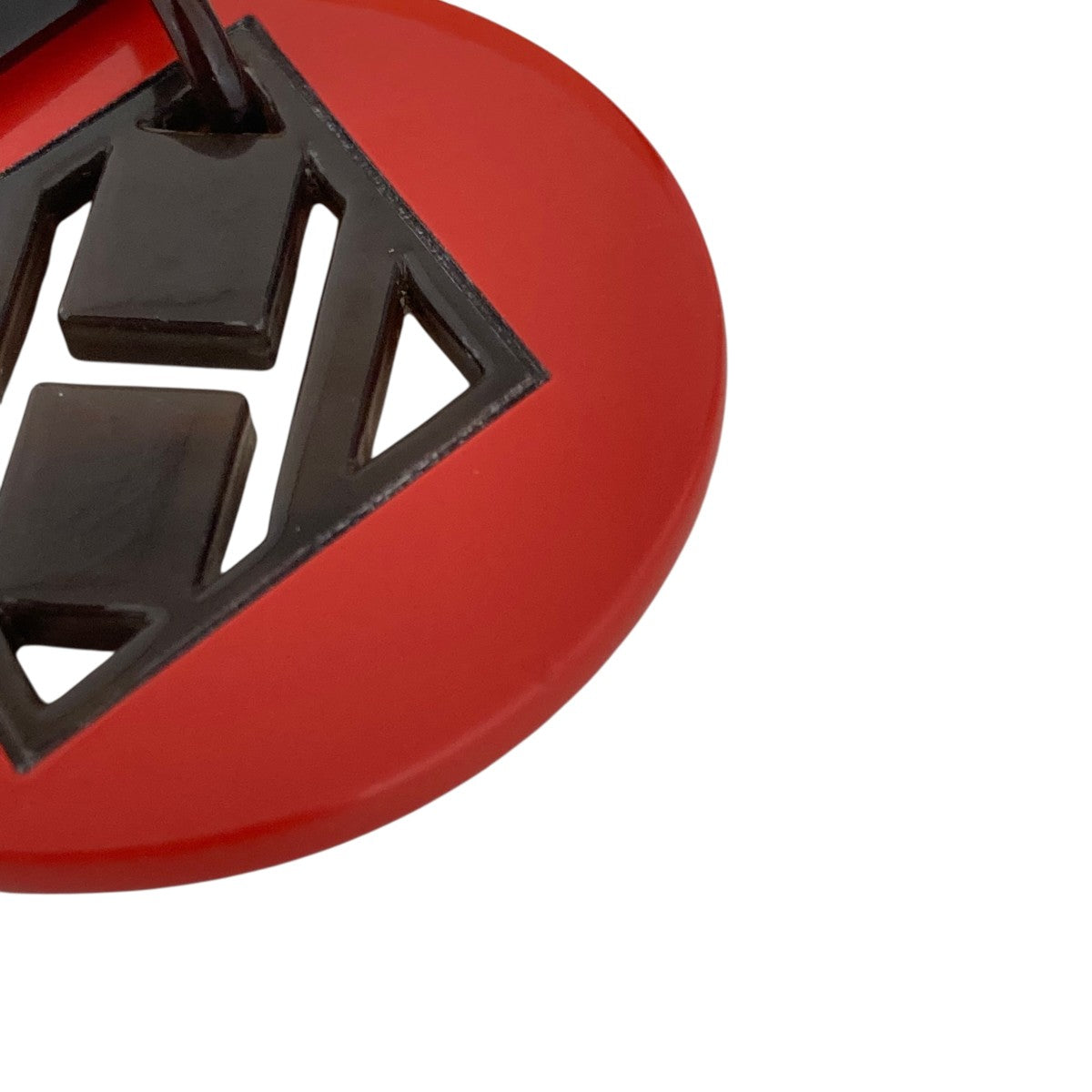 HERMES(エルメス) バッファローホーン ラッカーウッドピアス レッド