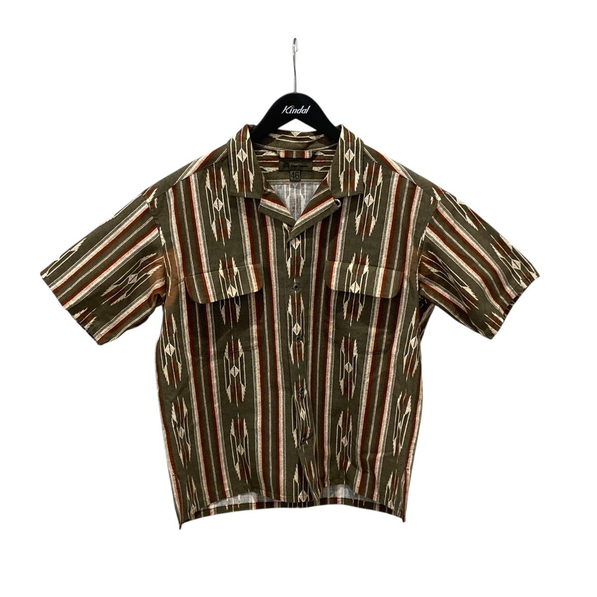Nigel Cabourn 半袖シャツ サイズ48 カーキ NIGEL CABOURN(ナイジェルケーボン) 半袖シャツ8040-00-11010