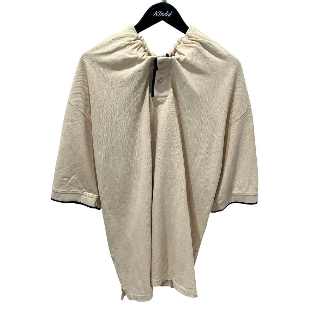 Tucked Neck Polo Top半袖ポロシャツ