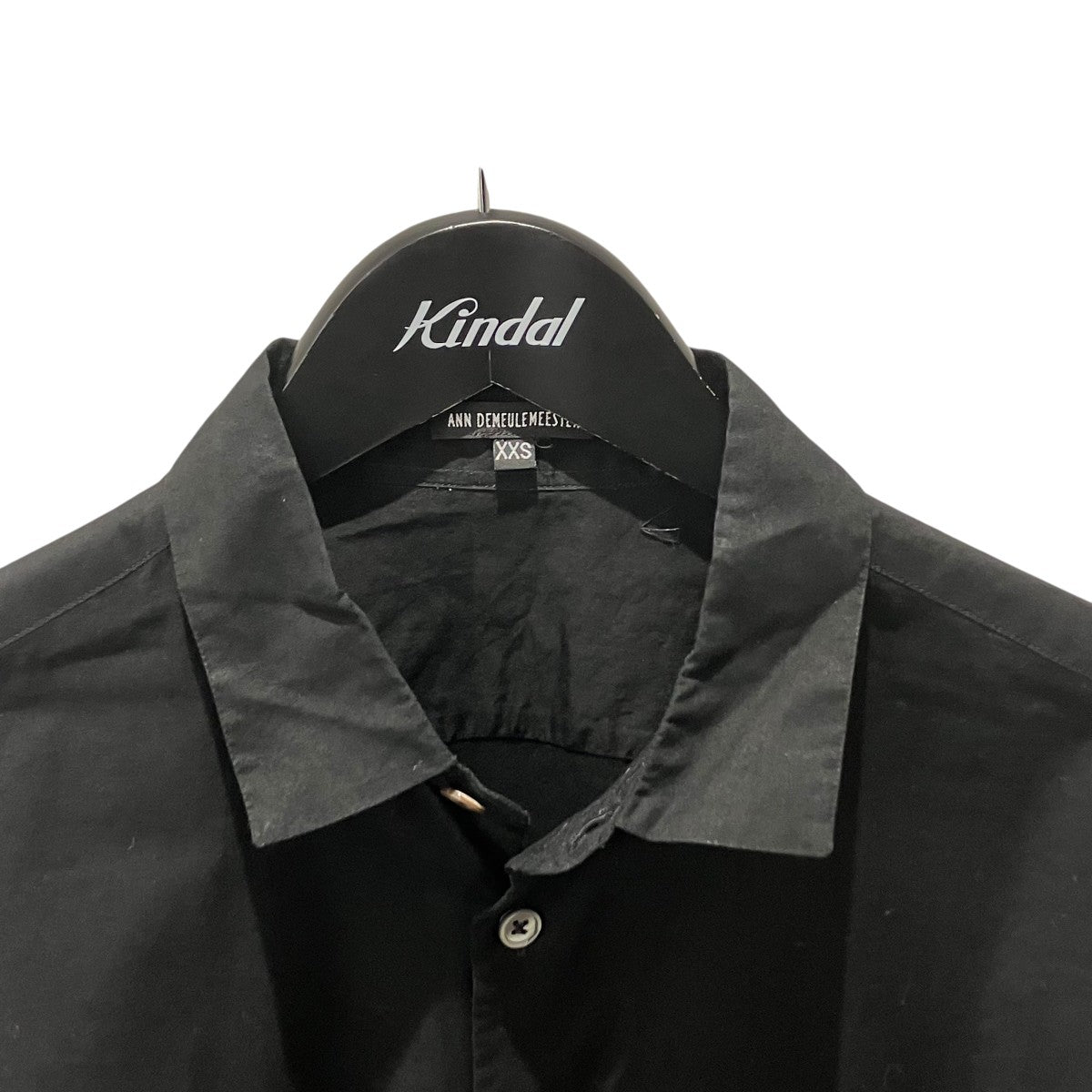 ANN DEMEULEMEESTER カジュアルシャツ 36(XS位) 黒 【古着】【中古】 ANN DEMEULEMEESTER（アンドゥムルメステール）カジュアルシャツ 黒