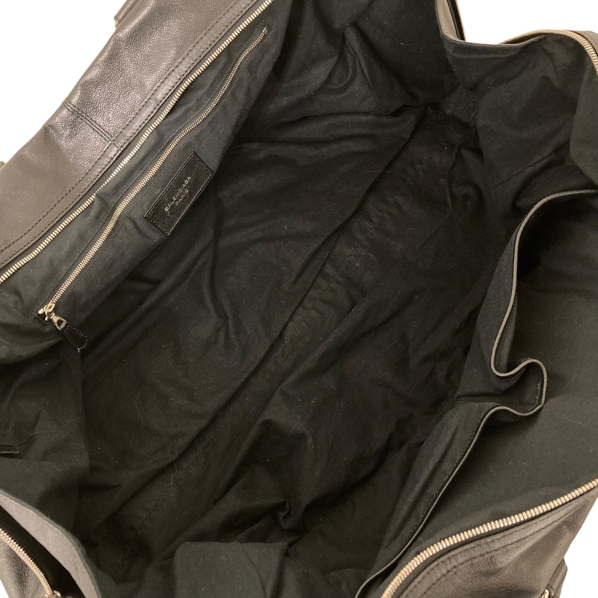 希少✨バレンシアガ　ボストンバッグ　大容量　レザー　ブラック×ブラウン BALENCIAGA (バレンシアガ) レザー ミニ ボストンバッグ