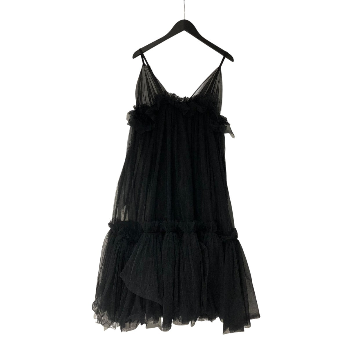 VIVIANO ヴィヴィアーノ チュール フリル ドレス ワンピース ブラック VIVIANO(ヴィヴィアーノ) チュールドレス ブラック サイズ -｜【公式