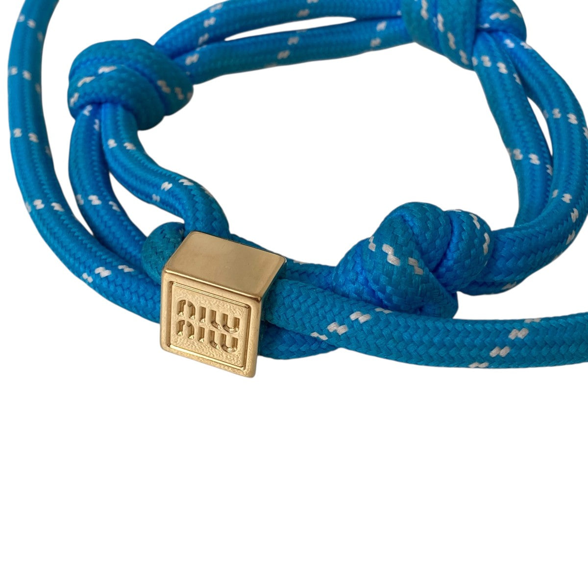 未使用　miumiu コードブレスレット　現行品 MIU MIU(ミュウミュウ) コードブレスレット ブルー｜【公式】カインド