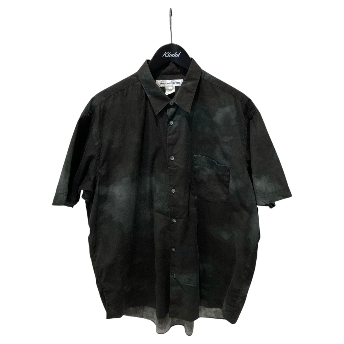 COMME des GARCONS SHIRT cotton poplin with tie and die printタイダイプリント半袖シャツFI-B031 古着・中古-1枚目のアイテム画像