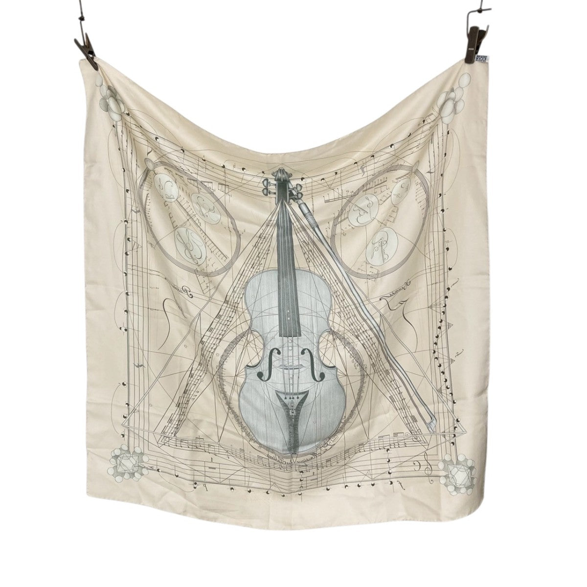 Hermès スカーフ 楽器デザイン HERMES エルメス スカーフ カレ90 『 Wolfgang Amadeus Mozart