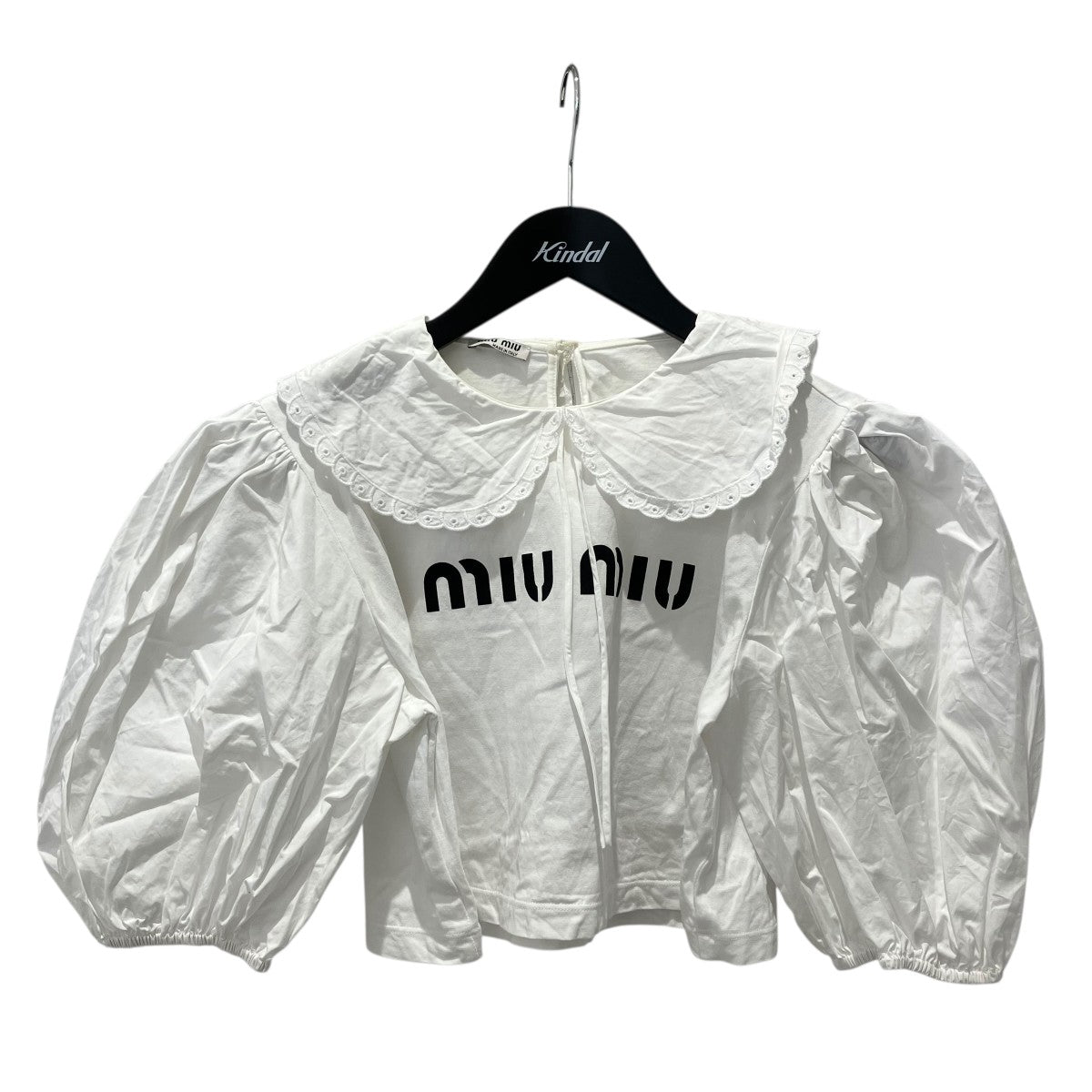 MIU MIU フリルロゴ切替カットソーMJN350 古着・中古-1枚目のアイテム画像