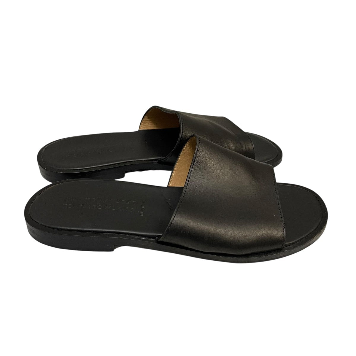 FRANCO BOSCHI×TOMORROWLAND レザーシャワーサンダル ブラック サイズ