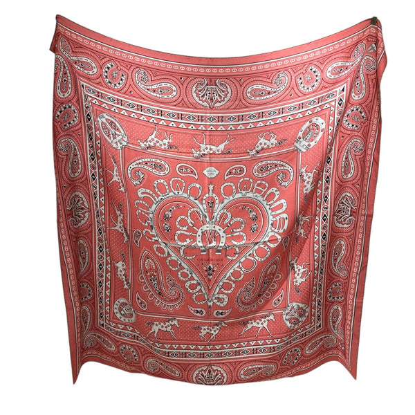 HERMES(エルメス) 25AWカレジェアン140 Cheval de Coeur Bandana shawl