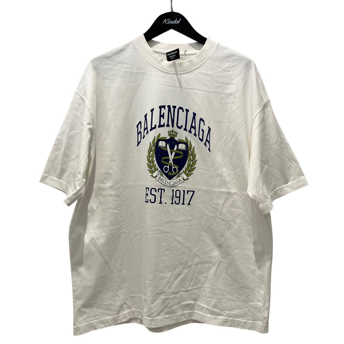 BALENCIAGA カレッジロゴクルーネック半袖カットソー612966 古着・中古-1枚目のアイテム画像