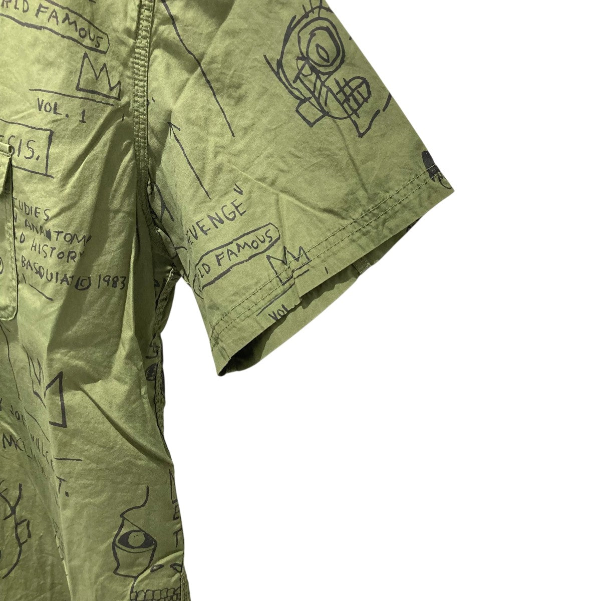JUNYA WATANABE MAN 綿ブロードプリント Jean-Michel Basquiat半袖シャツWK-B023 古着・中古-4枚目のアイテム画像