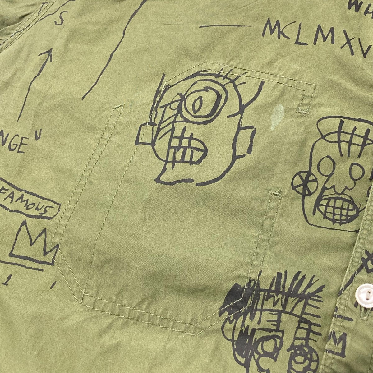 JUNYA WATANABE MAN 綿ブロードプリント Jean-Michel Basquiat半袖シャツWK-B023 古着・中古-8枚目のアイテム画像