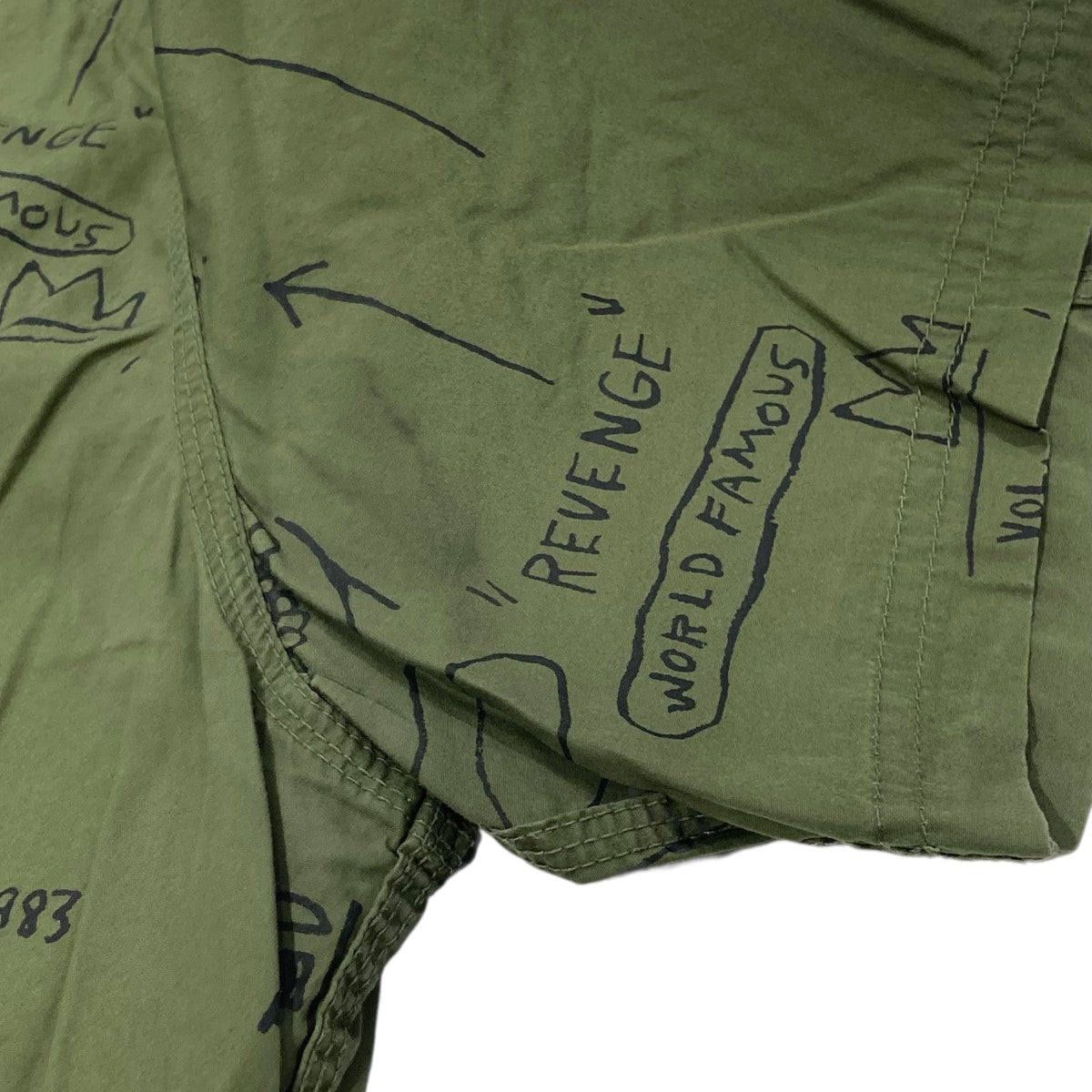 JUNYA WATANABE MAN 綿ブロードプリント Jean-Michel Basquiat半袖シャツWK-B023 古着・中古-9枚目のアイテム画像