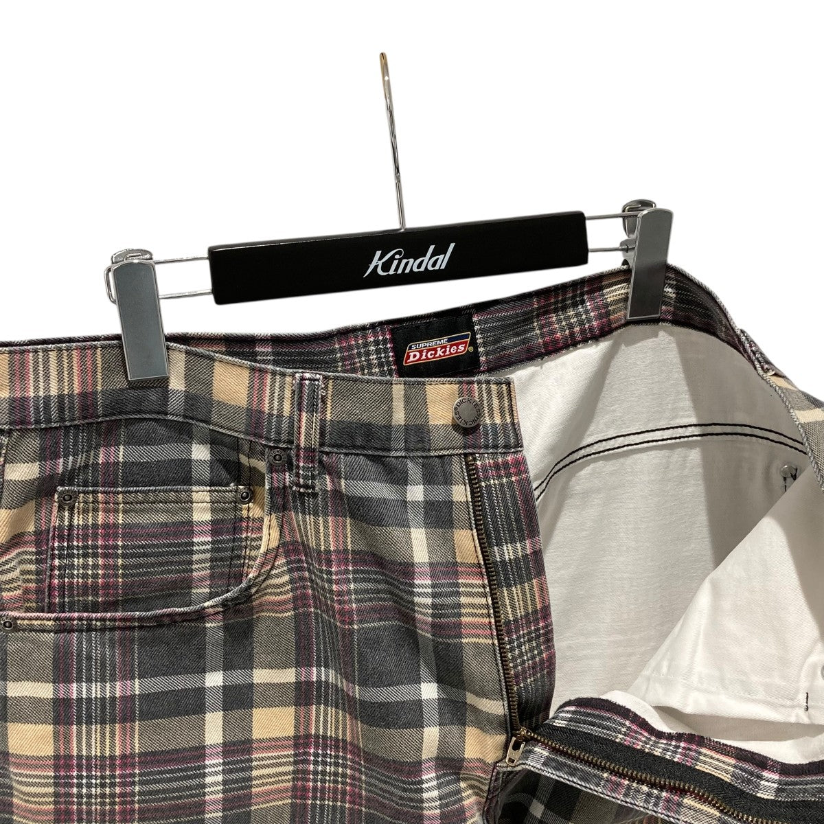Supreme×Dickies double knee baggy jeanチェックダブルニーパンツ