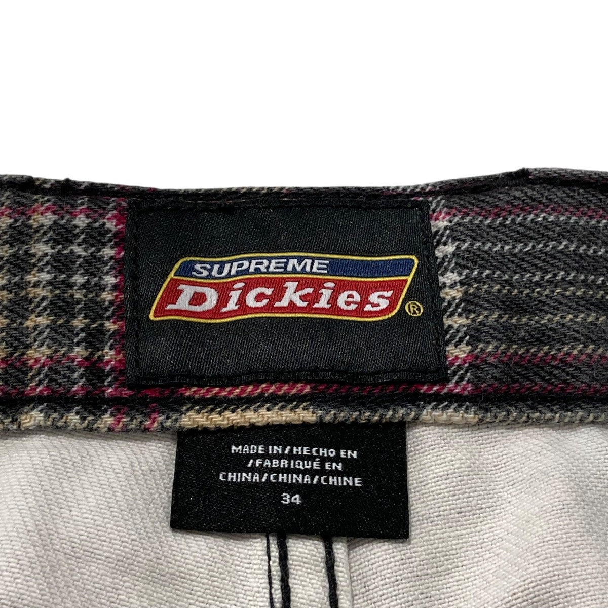 Supreme×Dickies double knee baggy jeanチェックダブルニーパンツ