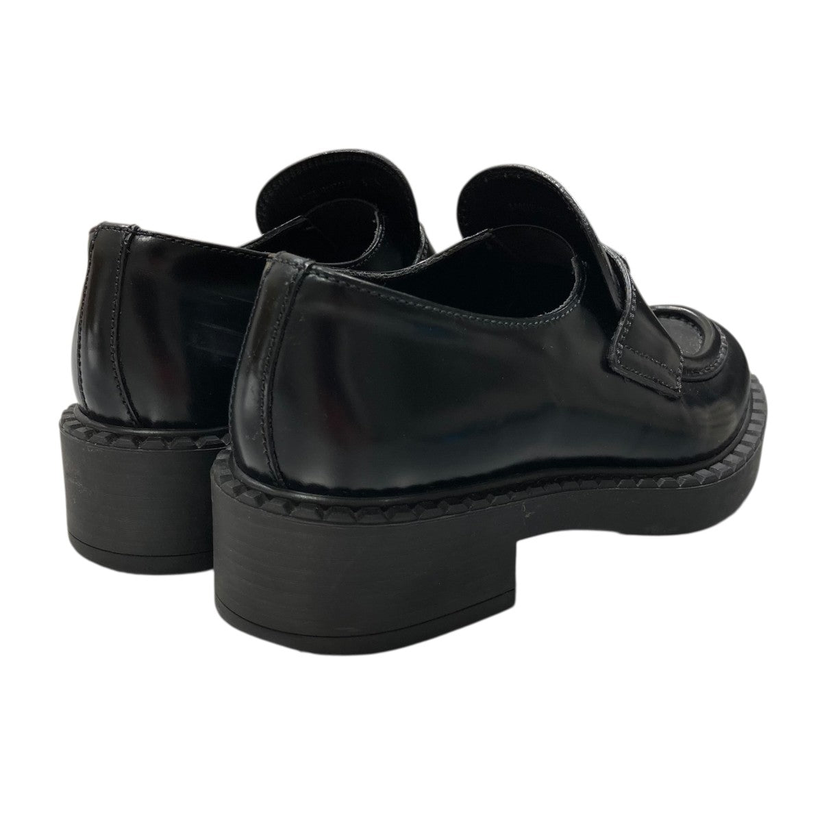 PRADA ブラック エナメル ローファー　36 PRADA ブラック エナメル ローファー 36 プラダブラッシュド