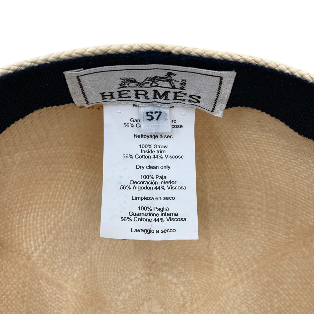 HERMES Riley Panama Capキャップ 古着・中古-4枚目のアイテム画像