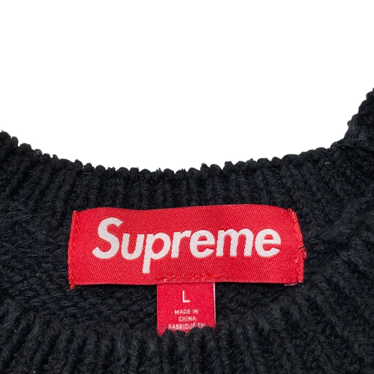 Supreme(シュプリーム) contrast logo sweaterクルーネックニット