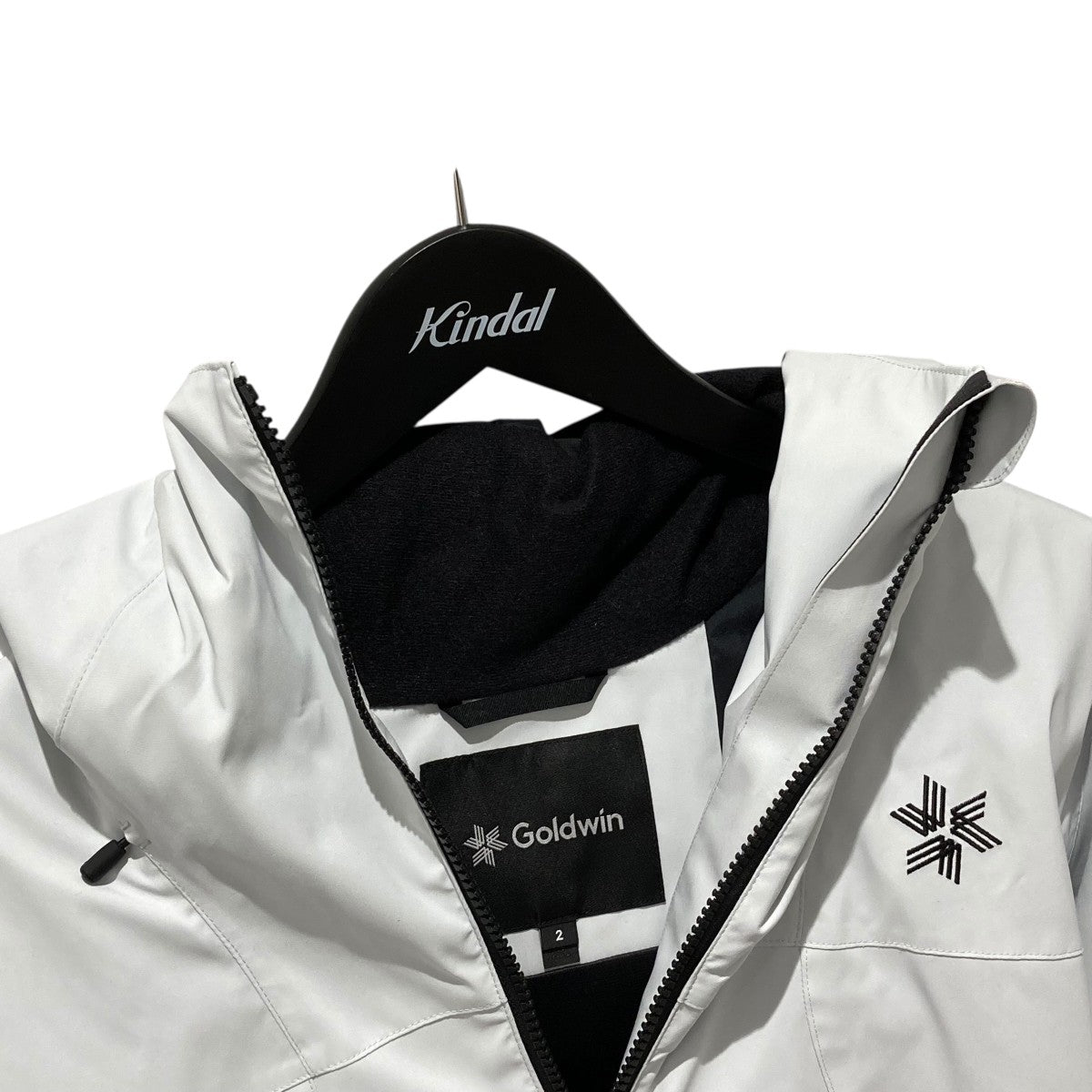 Goldwin フード付きジャケット 青/黒/白☆ちょっと袖に汚れあり☆ Goldwin フード付きジャケット 青/黒/白☆ちょっと袖に汚れあり