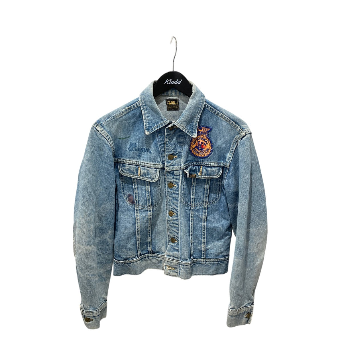 セール　タグ付き未使用　リエンダ　ビジュー　デニムジャケット 　パフスリーブ LEE(リー) 6080SFFAワッペン付きデニムジャケットPATD-153430