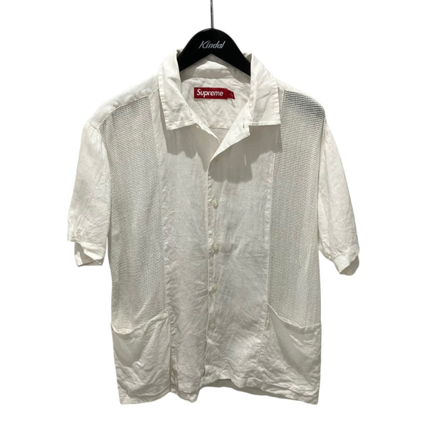 ※*読様 Supreme メッシュシャツ 52 ホワイト XL Supreme(シュプリーム) 24SSMesh Panel Linen S S Shirt半袖シャツ