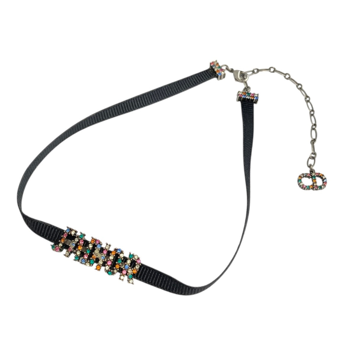 Christian Dior ラインストーン付きロゴチョーカー 古着・中古-1枚目のアイテム画像