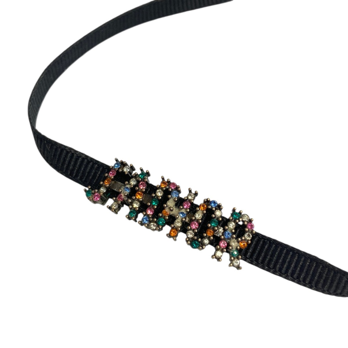 Christian Dior ラインストーン付きロゴチョーカー 古着・中古-2枚目のアイテム画像