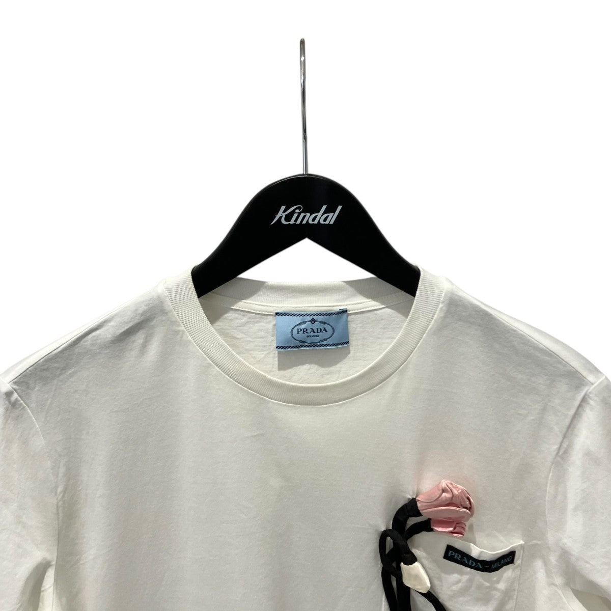 PRADA(プラダ) 19SSフラワーモチーフ フ半袖カットソー ホワイト