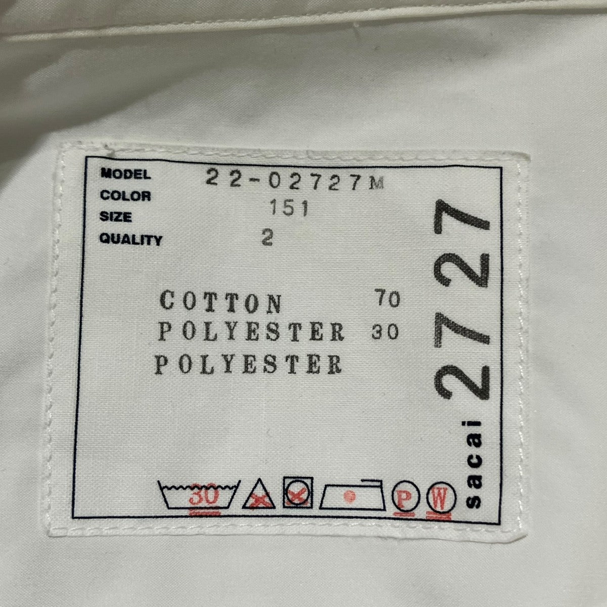 sacai 半袖シャツ22-02727m 古着・中古-5枚目のアイテム画像